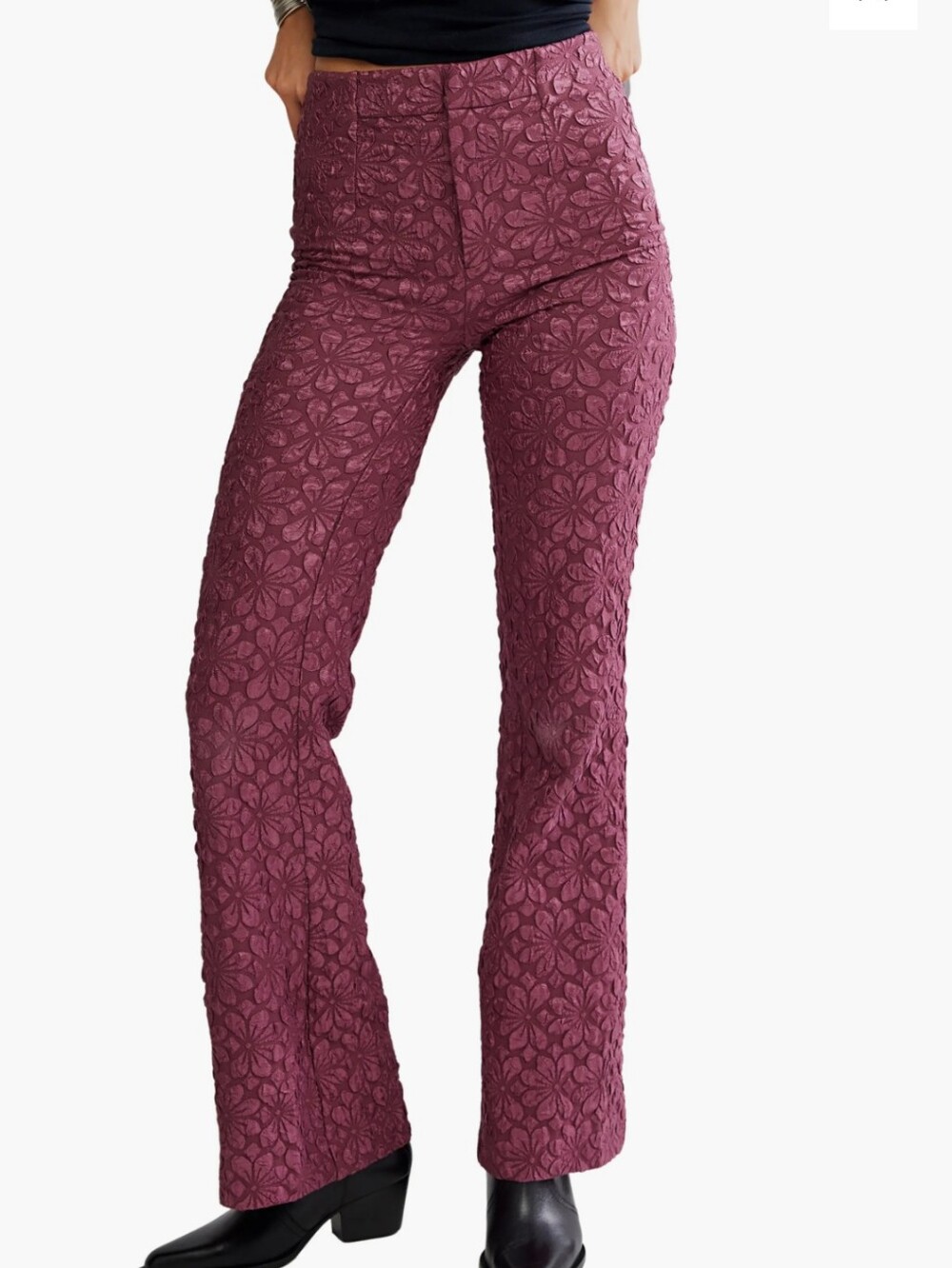 Free People Floral Runway Flares